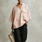 Catherine - Women's Oversized Stand Collar Blouse