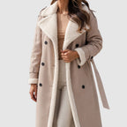 Celine - Women's Faux-Shearling Lined Belted Long Trench Coat