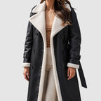 Celine - Women's Faux-Shearling Lined Belted Long Trench Coat