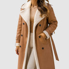 Celine - Women's Faux-Shearling Lined Belted Long Trench Coat