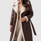Celine - Women's Faux-Shearling Lined Belted Long Trench Coat