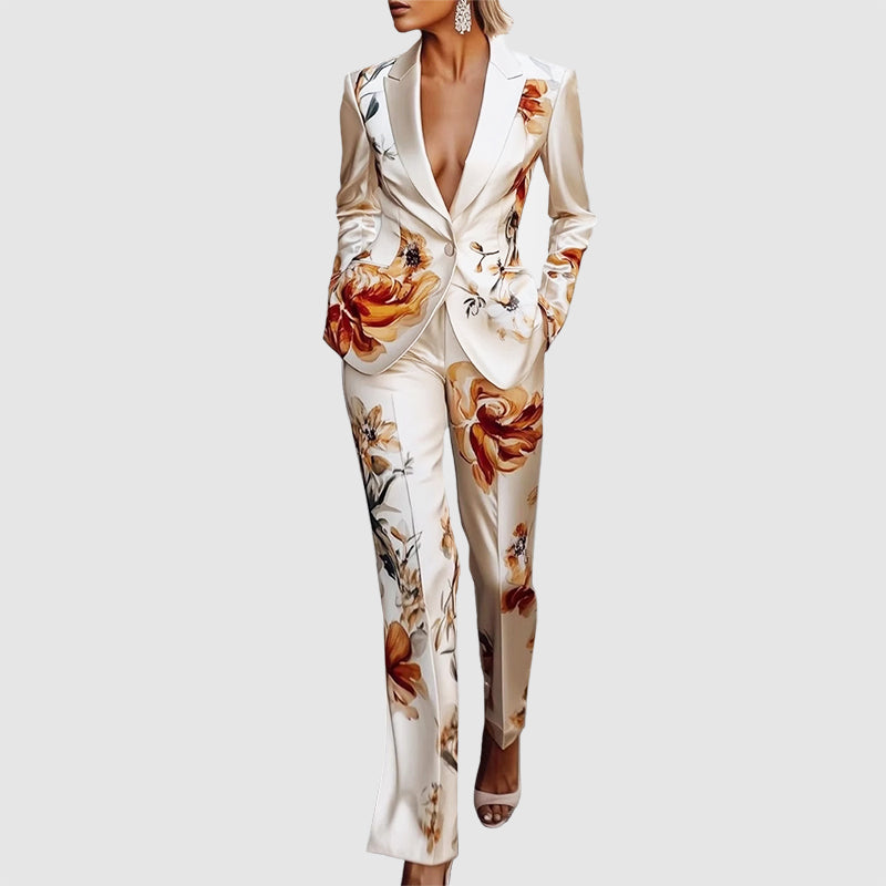 Celine - Women’s Floral Print Tailored Suit Set