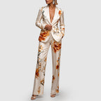 Celine - Women’s Floral Print Tailored Suit Set