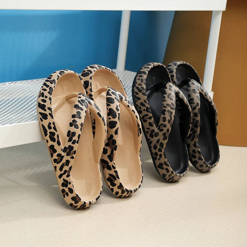 Charlee - Women's Mixed Print Platform Flip-Flops