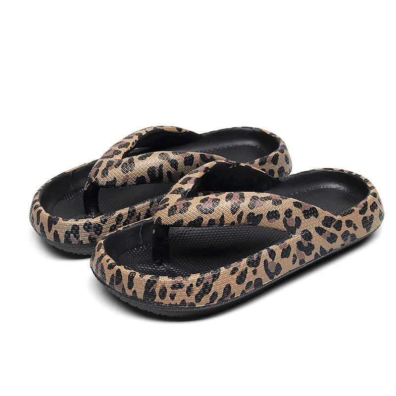 Charlee - Women's Mixed Print Platform Flip-Flops
