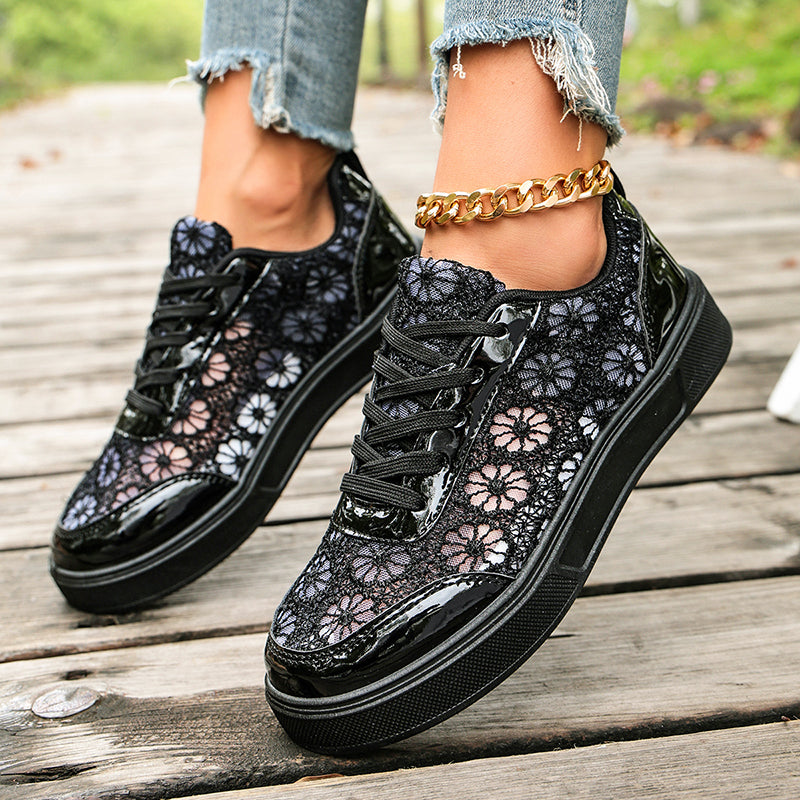 Charli - Women's Floral Lace Platform Sneakers