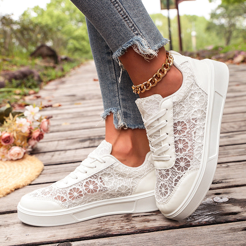Charli - Women's Floral Lace Platform Sneakers