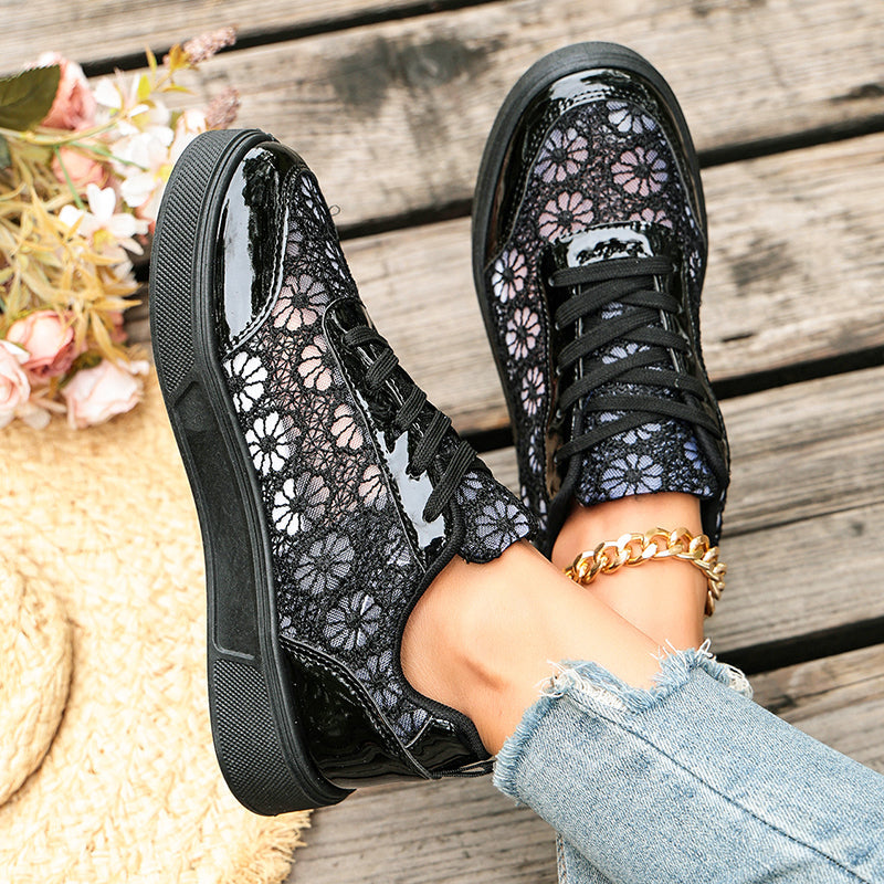 Charli - Women's Floral Lace Platform Sneakers