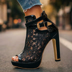 Charlotte - Women's Lace Platform Stiletto Heels