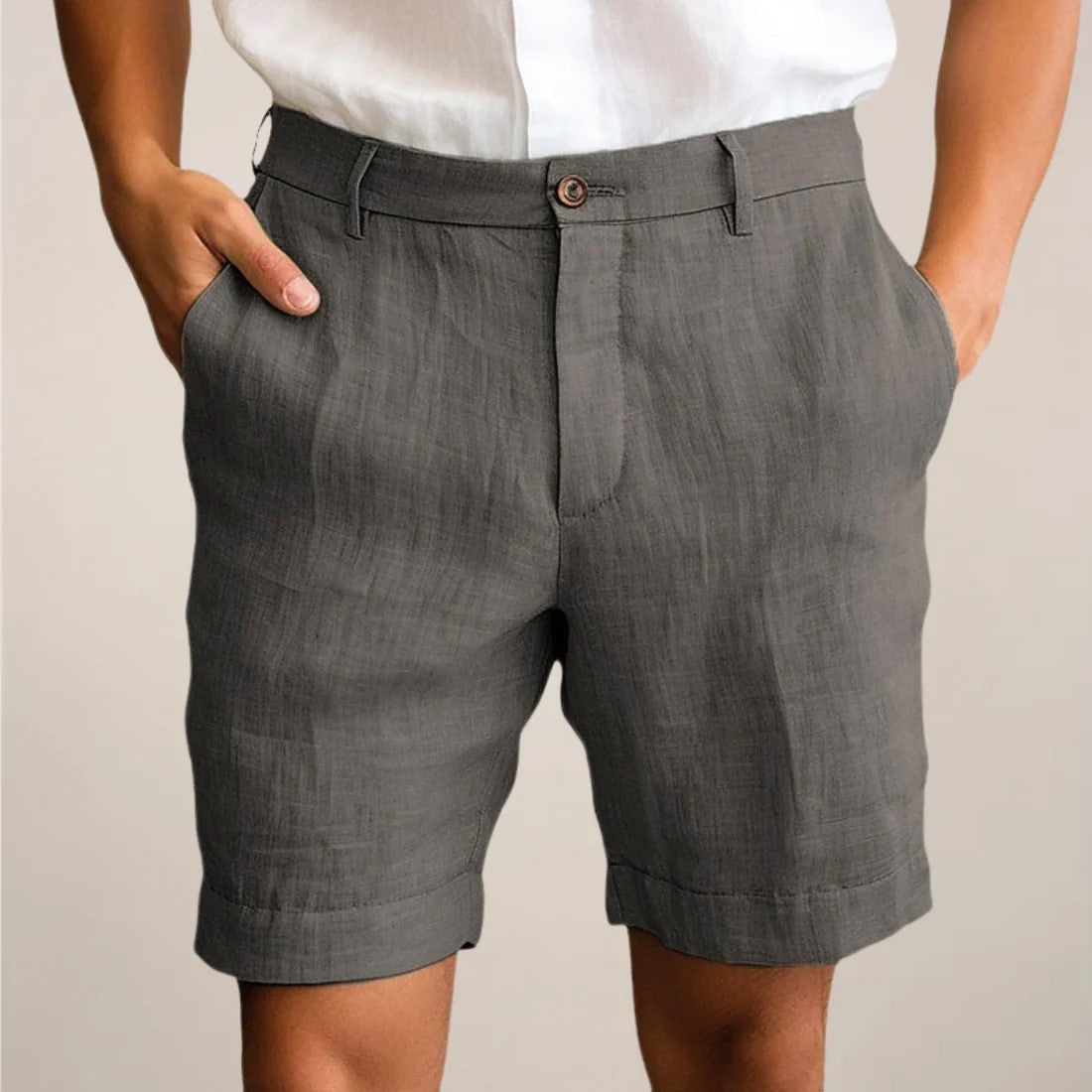 Chase - Men's Linen Blend Pleated Dress Shorts