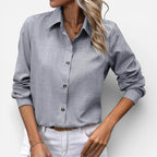 Chloe - Women's Tailored Button-Up Collared Blouse