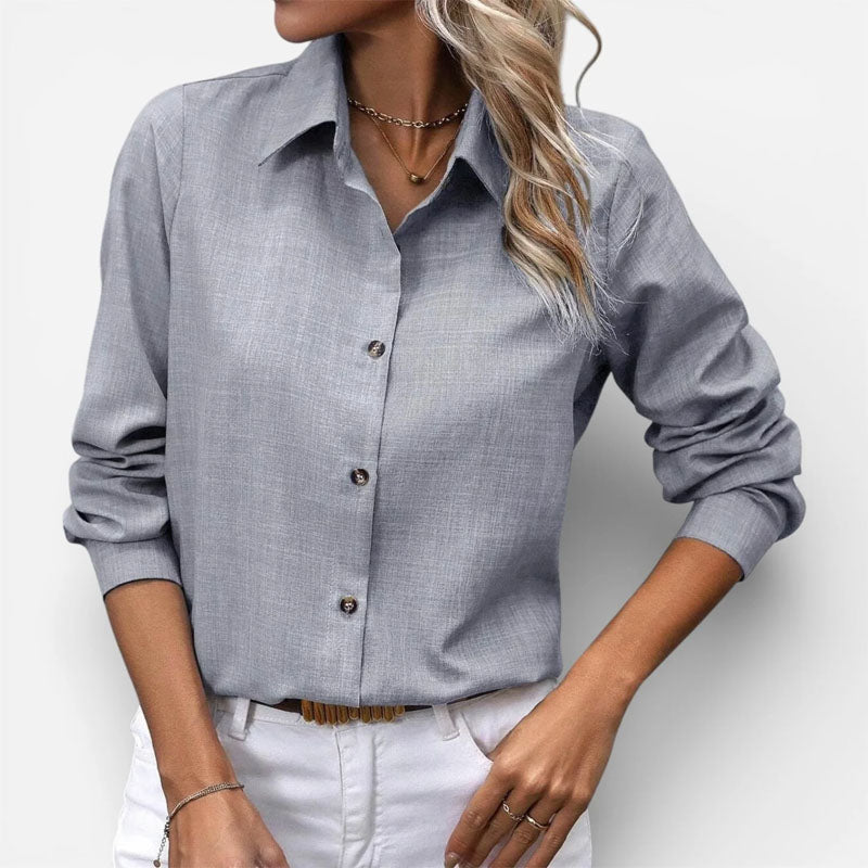 Chloe - Women's Tailored Button-Up Collared Blouse