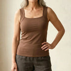 Claire - Women's Square Neck Sleeveless Fitted Tank Top