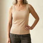 Claire - Women's Square Neck Sleeveless Fitted Tank Top