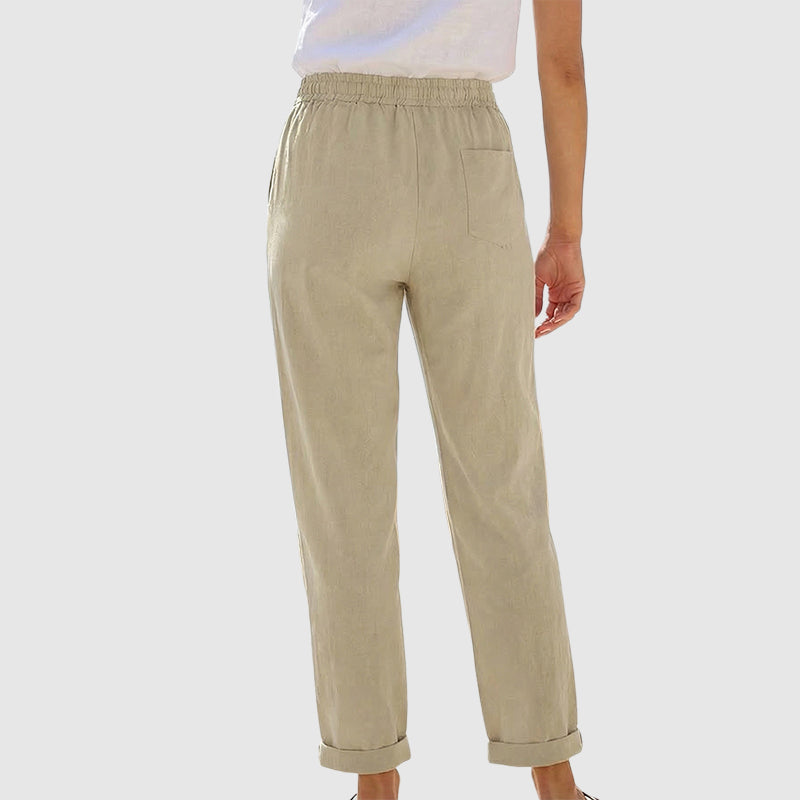 Clara - Women's Linen Elastic Waist Pants