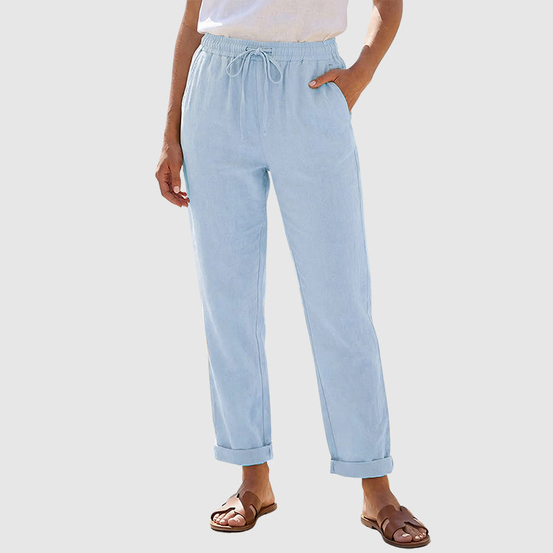 Clara - Women's Linen Elastic Waist Pants