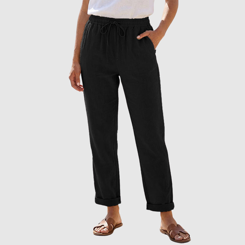 Clara - Women's Linen Elastic Waist Pants