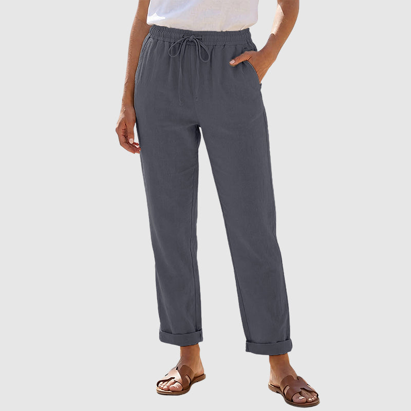 Clara - Women's Linen Elastic Waist Pants