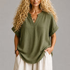 Clara - Women's Lightweight Split-Neck Summer Top