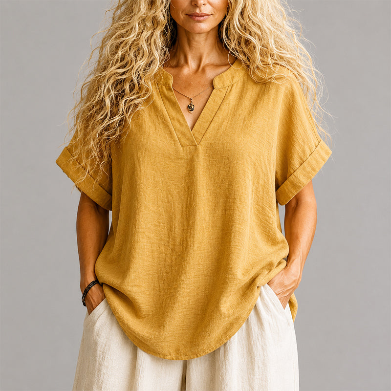 Clara - Women's Lightweight Split-Neck Summer Top