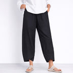 Clara - Women's Loose-Fit Linen Tulip-Hem Trousers