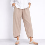 Clara - Women's Loose-Fit Linen Tulip-Hem Trousers