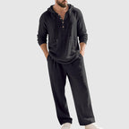 Connor - Men's Relaxed Long Sleeve Linen Pants Set