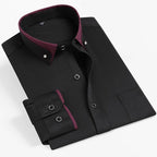 Connor - Men's Contrast Trim Button-Up Dress Shirt