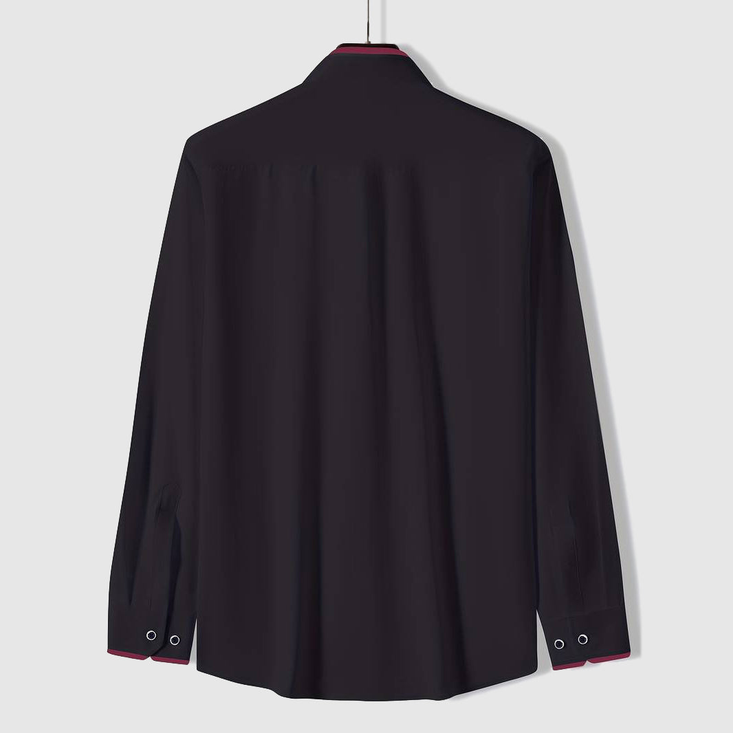 Connor - Men's Contrast Trim Button-Up Dress Shirt