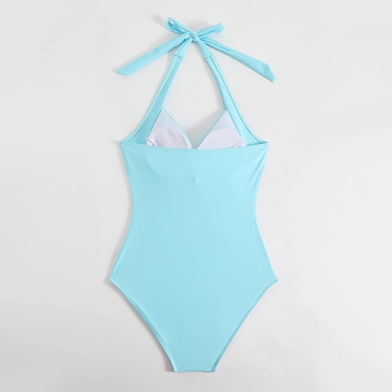 Cora - Women’s Ruched Halter One-Piece Swimsuit