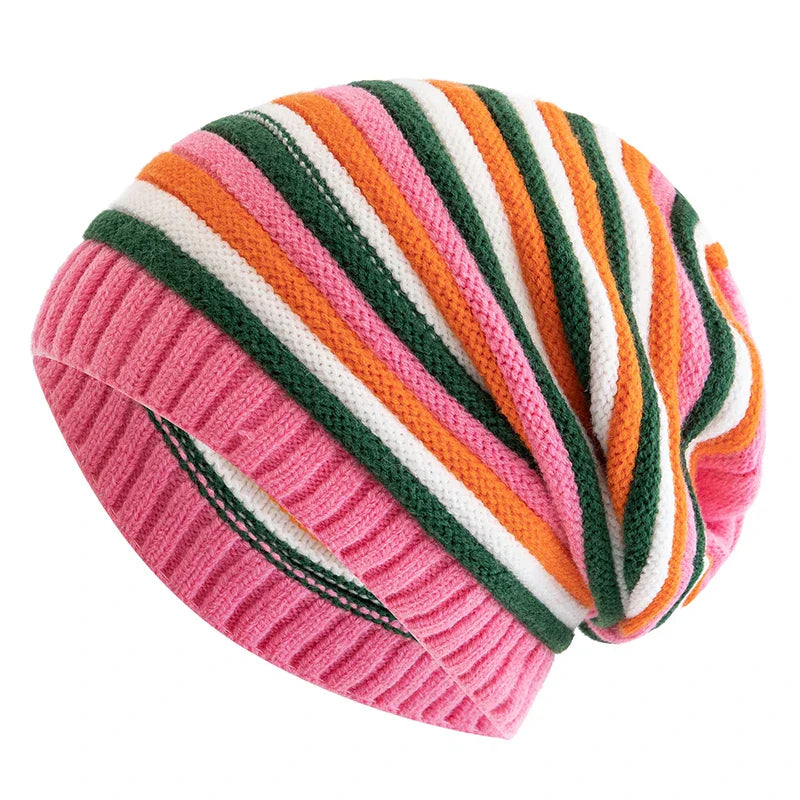 Cortina - Striped Knit Slouchy Beanie