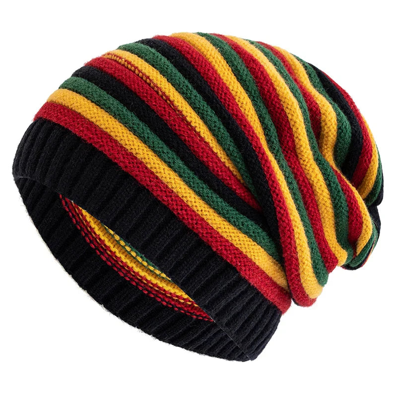 Cortina - Striped Knit Slouchy Beanie