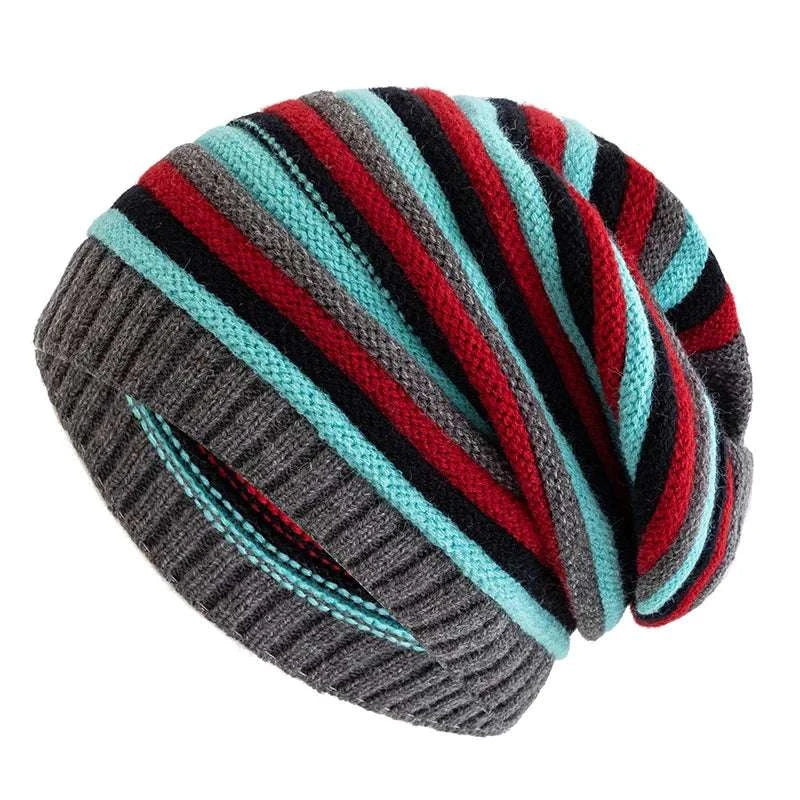 Cortina - Striped Knit Slouchy Beanie