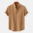 Damon - Men's Short Sleeve Mandarin Collar Shirt