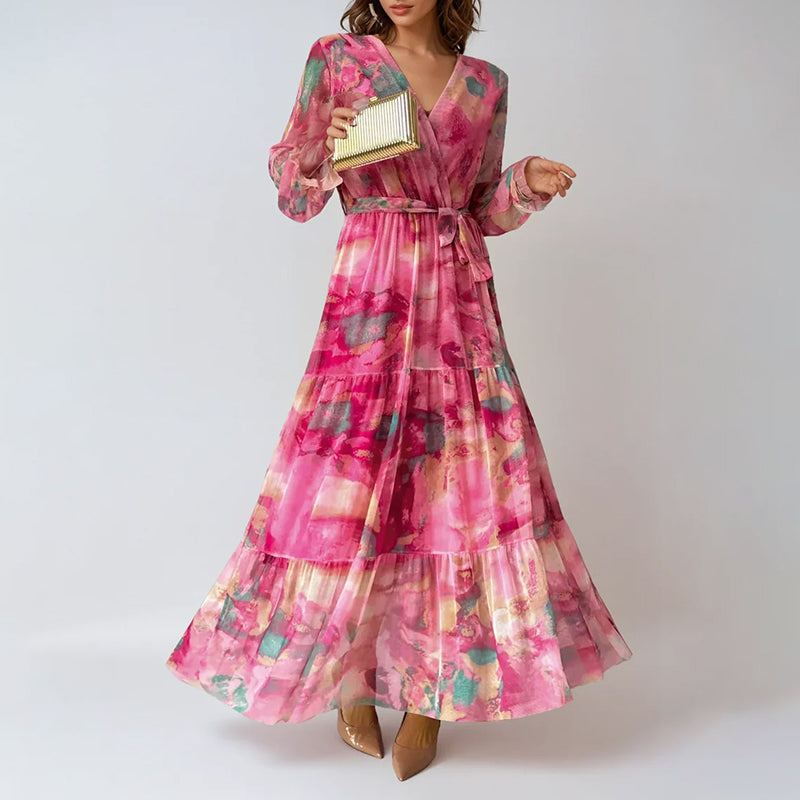 Danielle - Women's Floral Long Sleeve Maxi Dress