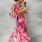 Danielle - Women's Floral Long Sleeve Maxi Dress