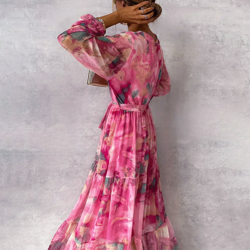 Danielle - Women's Floral Long Sleeve Maxi Dress