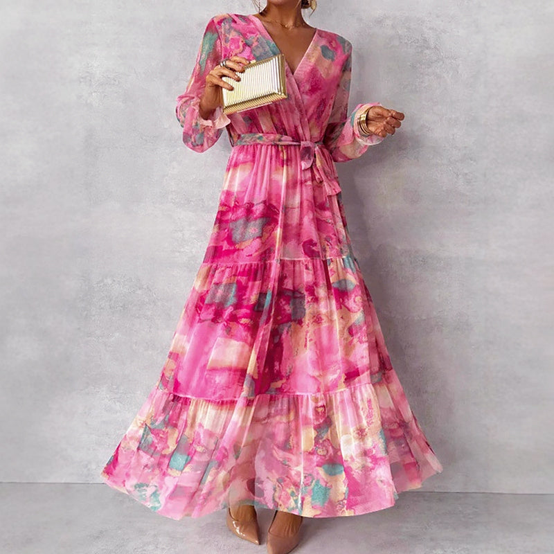 Danielle - Women's Floral Long Sleeve Maxi Dress