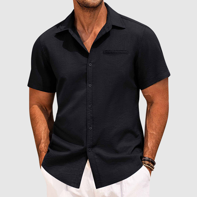 Decker - Men's Short-Sleeve Welt Pocket Casual Shirt