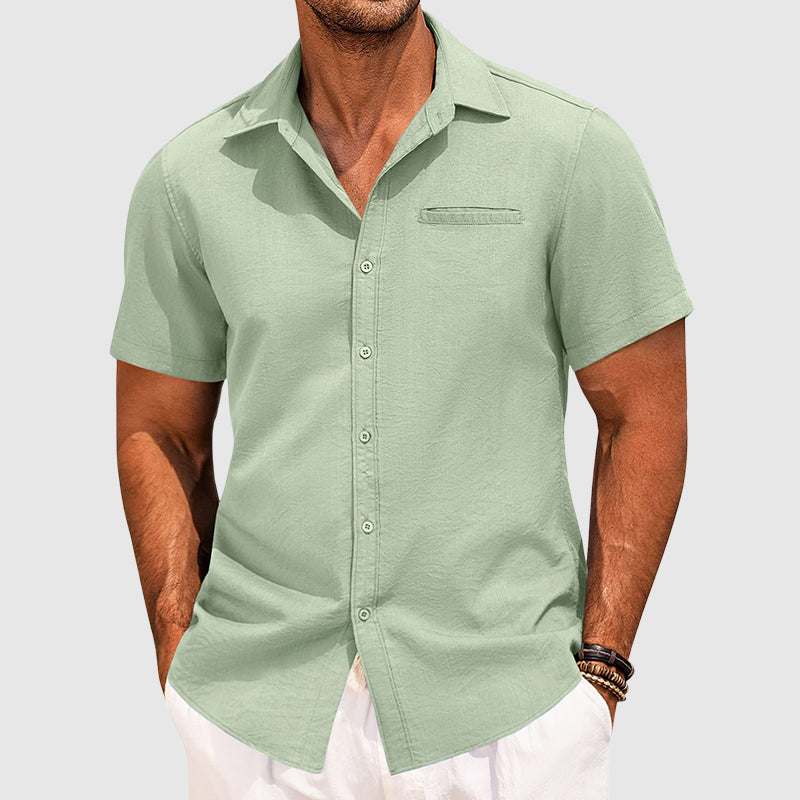 Decker - Men's Short-Sleeve Welt Pocket Casual Shirt