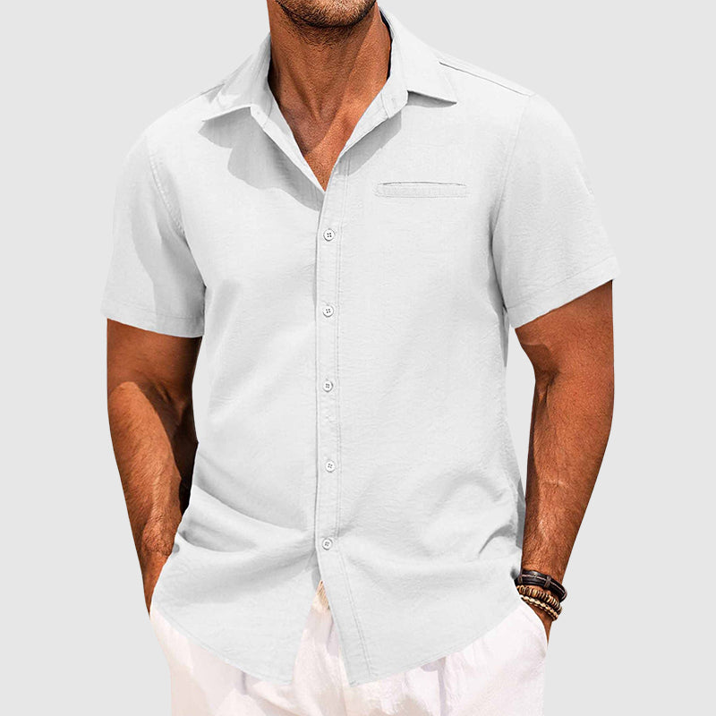 Decker - Men's Short-Sleeve Welt Pocket Casual Shirt