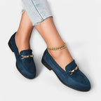 Delaney - Women's Soft Finish Metal Accent Flat Loafers