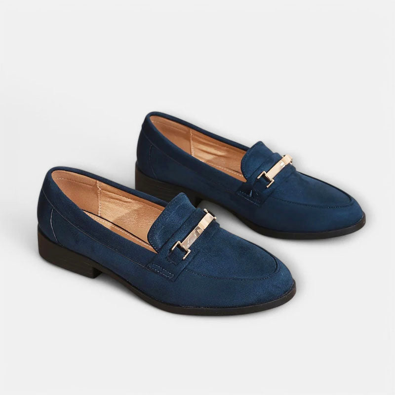 Delaney - Women's Soft Finish Metal Accent Flat Loafers