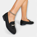 Delaney - Women's Soft Finish Metal Accent Flat Loafers