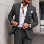 Derek - Men's Tailored Linen Blazer and Trouser Suit Set