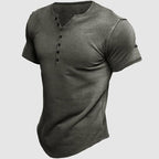 Deven - Men's Short-Sleeve Multi-Button Henley T-Shirt