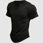 Deven - Men's Short-Sleeve Multi-Button Henley T-Shirt