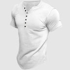 Deven - Men's Short-Sleeve Multi-Button Henley T-Shirt