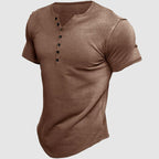Deven - Men's Short-Sleeve Multi-Button Henley T-Shirt
