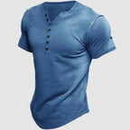 Deven - Men's Short-Sleeve Multi-Button Henley T-Shirt